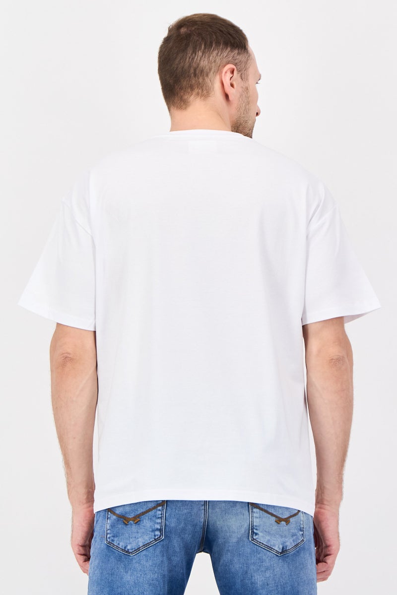 Fudo Men Crew Fit Short Sleeve Graphic Print T-Shirt, White - Image 3